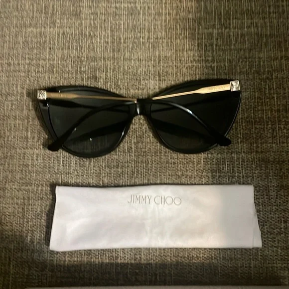 Jimmy Choo Elegant Black and Gold Rym Sunglasses - Picture 3 of 6